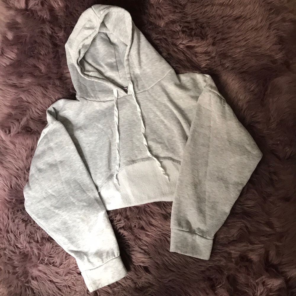 Fashion Nova Heather Grey Sweatshirt Crop Top